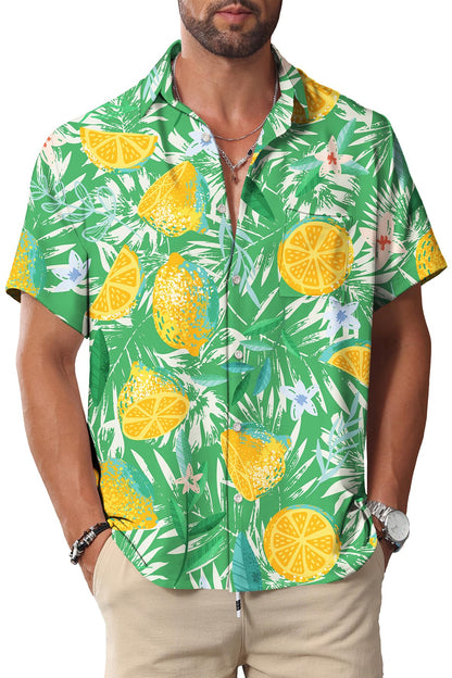 HOTKYKU Hawaiian Shirt for Men: Beach Vacation Summer Short Sleeve Button Down Mens Shirts Casual Stylish