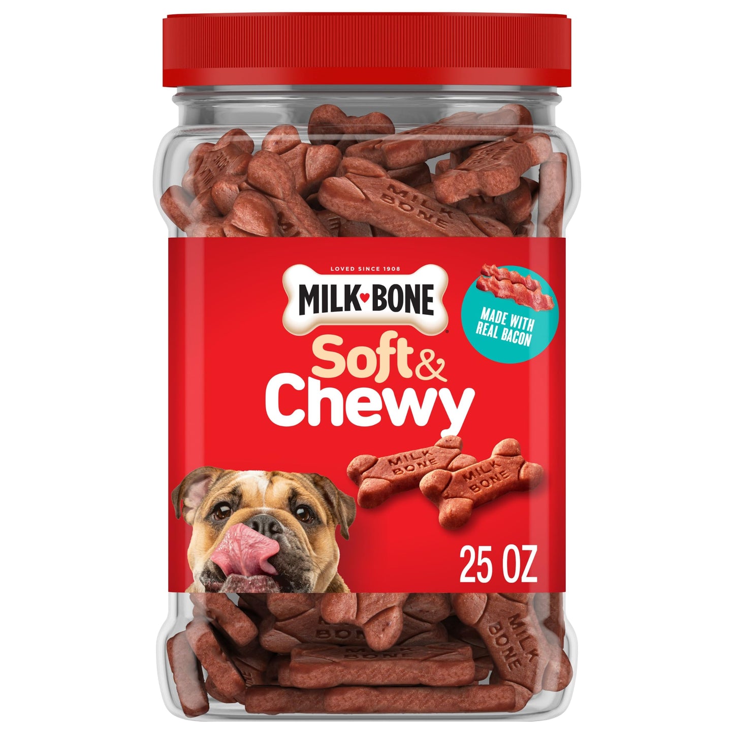 HOTMilk-Bone Soft & Chewy Dog Treats, Made with Real Beef & Filet Mignon, 25 Ounce Canister