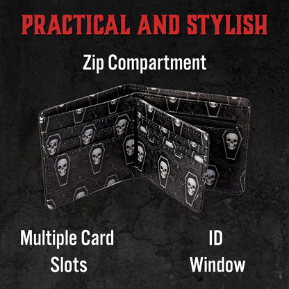 HOTNemesis Now James Ryman You're Next Grim Reaper Wallet, Gothic Skeleton Design, Hand-Painted Alternative Wallet for Gothic Fantasy Fans