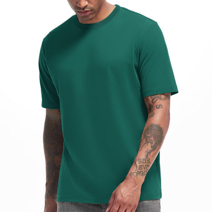 HOTVEIISAR Men's Heavy Weight Crew Neck T-Shirt Mens Premium Cotton Tee - Pre Shrunk S-3XL