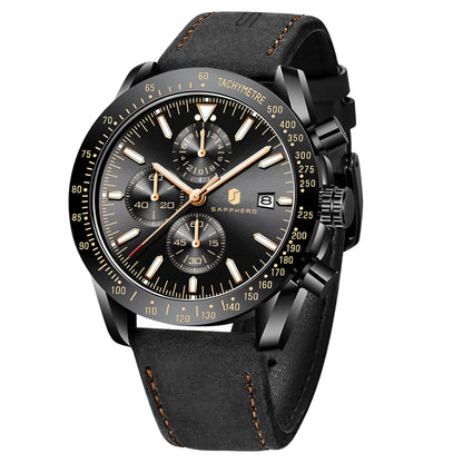 HOTBENYAR Watch for Men Analog Quartz Chronograph Waterproof Luminous Designer Mens Wrist Watches Business Work Sport Casual Dress Watch with Silicone Strap Elegant Gifts for Men