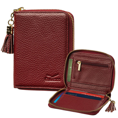 HOTClaasico Bifold Wallet for Women RFID Blocking | Genuine Leather Zip Wallet & Ladies Coin Pocket | Stylish Credit Card Holder | Travel Wallet with Anti-Theft Protection