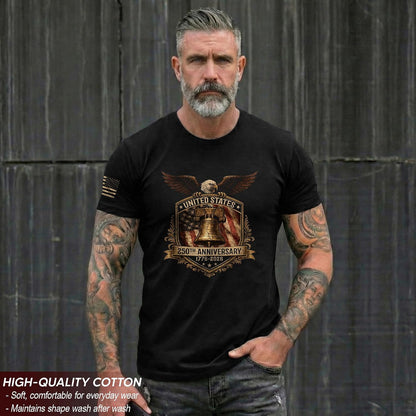 HOT250 Year American Anniversary Shirt, Patriotic Shirts for Men | Comfortable, stylish apparel featuring a commemorative American theme for patriotic occasions and everyday wear