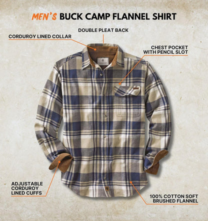 HOTLegendary Whitetails Mens Long Sleeve Button Down 100% Cotton Flannel Shirt