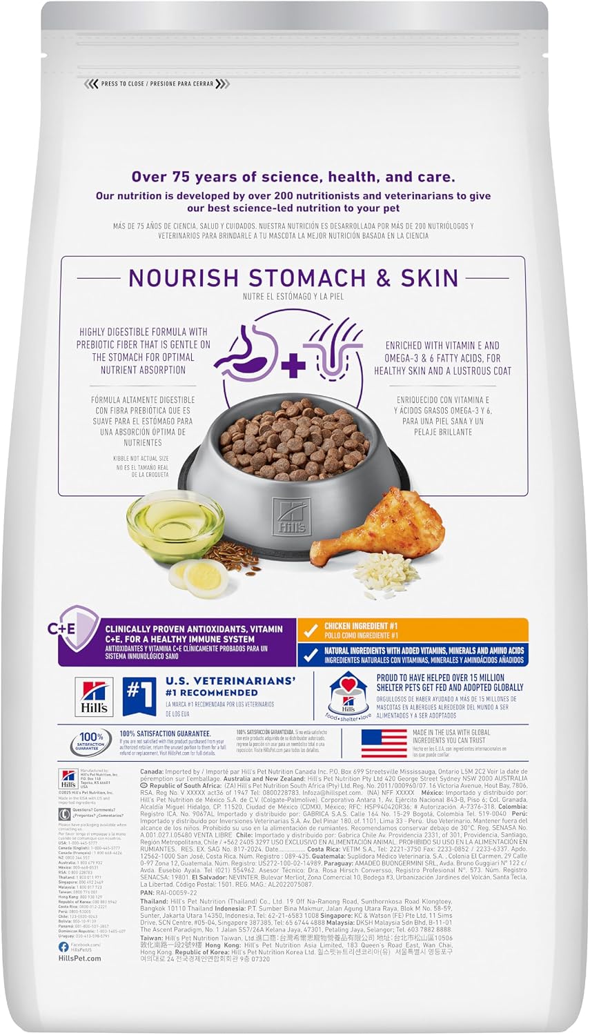 HOTHill's Science Diet Sensitive Stomach & Skin Dry Dog Food | #1 Veterinarian Recommended, Adult Formula, Chicken Recipe, 30 lb. Bag