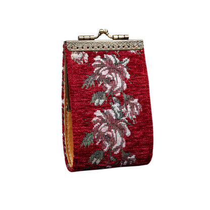 HOTAngelina's Palace Carpet Wallet Vintage Kiss Lock ID Pouch,Clasp Card Holder