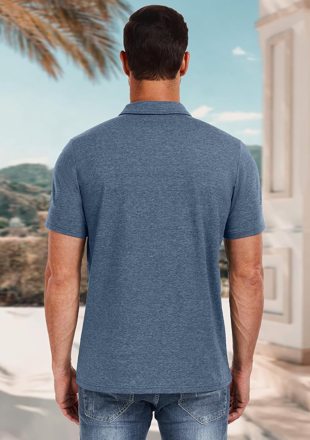 HOTPEGENO Mens Polo Shirts Short Sleeve Casual Cotton Golf Shirts Performance Polo Shirts for Men