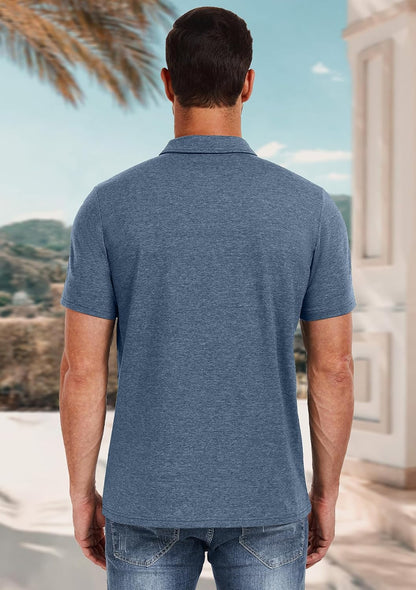 HOTPEGENO Mens Polo Shirts Short Sleeve Casual Cotton Golf Shirts Performance Polo Shirts for Men