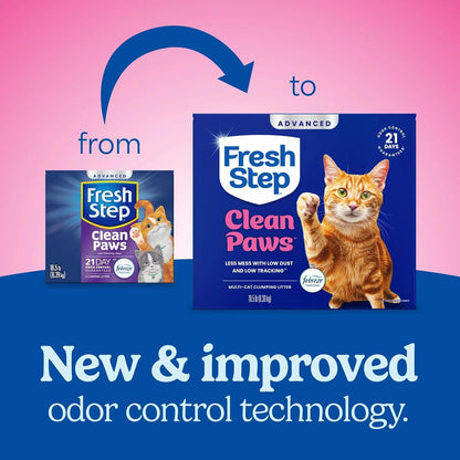 HOTFresh Step Advanced Clean Paws Multi Cat Clumping Litter with Febreze Freshness, Low Tracking, 18.5 lb. Box, Pack of 2