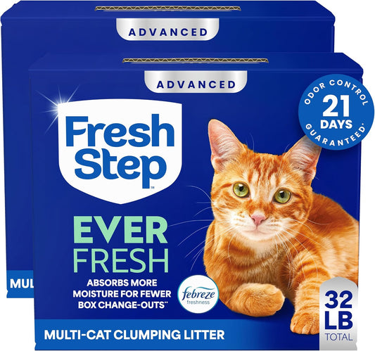 HOTFresh Step Advanced Ever Fresh Multi Cat Clumping Litter with Febreze Freshness, Ammonia Block Technology, Ultra Absorbent, 16 lb. Box, Pack of 2