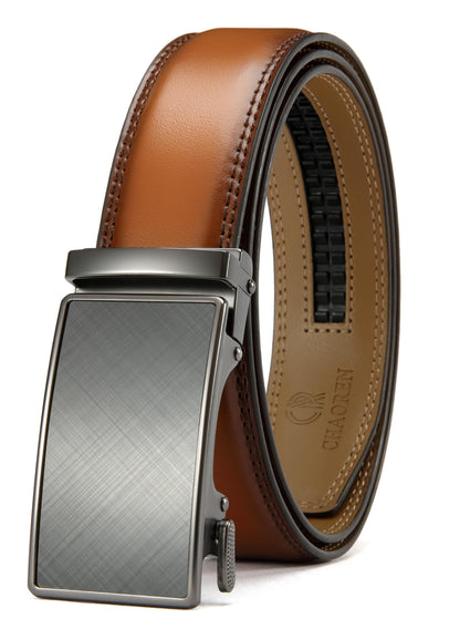 HOTCHAOREN Mens Belt - Mens Ratchet Belt Leather 1 3/8" for Dress Pant - Micro Adjustable Belt Fit Everywhere