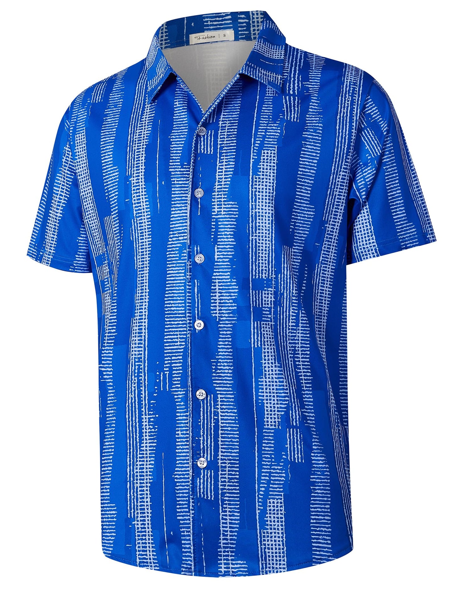 HOTELETOP Men's Hawaiian Shirt Summer Stretch Short Sleeve Tropical Beach Button Down Casual Shirt