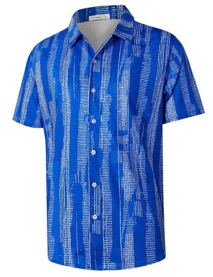 HOTELETOP Men's Hawaiian Shirt Summer Stretch Short Sleeve Tropical Beach Button Down Casual Shirt
