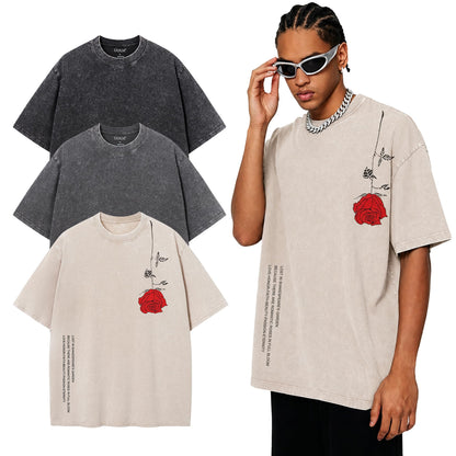 HOTUOUA Mens Graphic Tees Vintage Oversized T-Shirts Casual Acid Wash Cotton Streetwear (S-2XL)