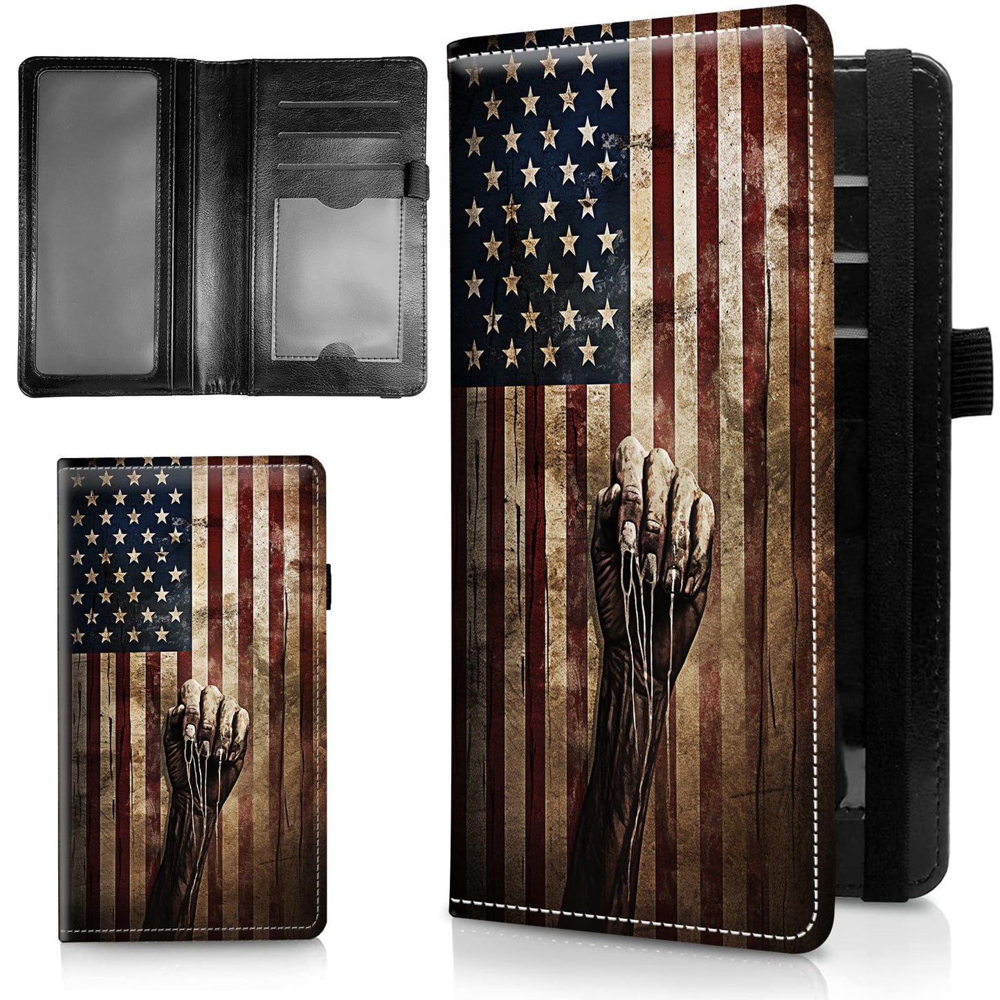 HOTLeather Checkbook Covers for Personal Checkbook Check book Holder Cover Wallets for Women Men,RFID-Blocking Slim Checkbook Cover for Duplicate Checks with Elastic Strap,Flowers Dancing Butterflies