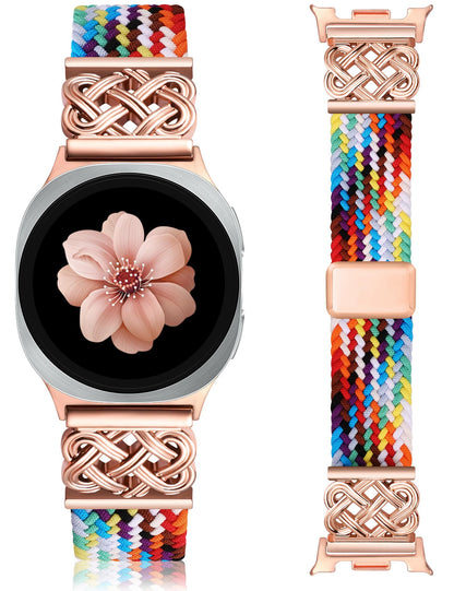 HOTBraided Magnetic Band Compatible with Samsung Galaxy Watch 8 40mm 44mm/8 Classic 46mm Women Men, Celtic Metal Stretchy Elastic Dressy Nylon Bracelet Strap, No for Galaxy Ultra/7/6/5/4/3/2/1
