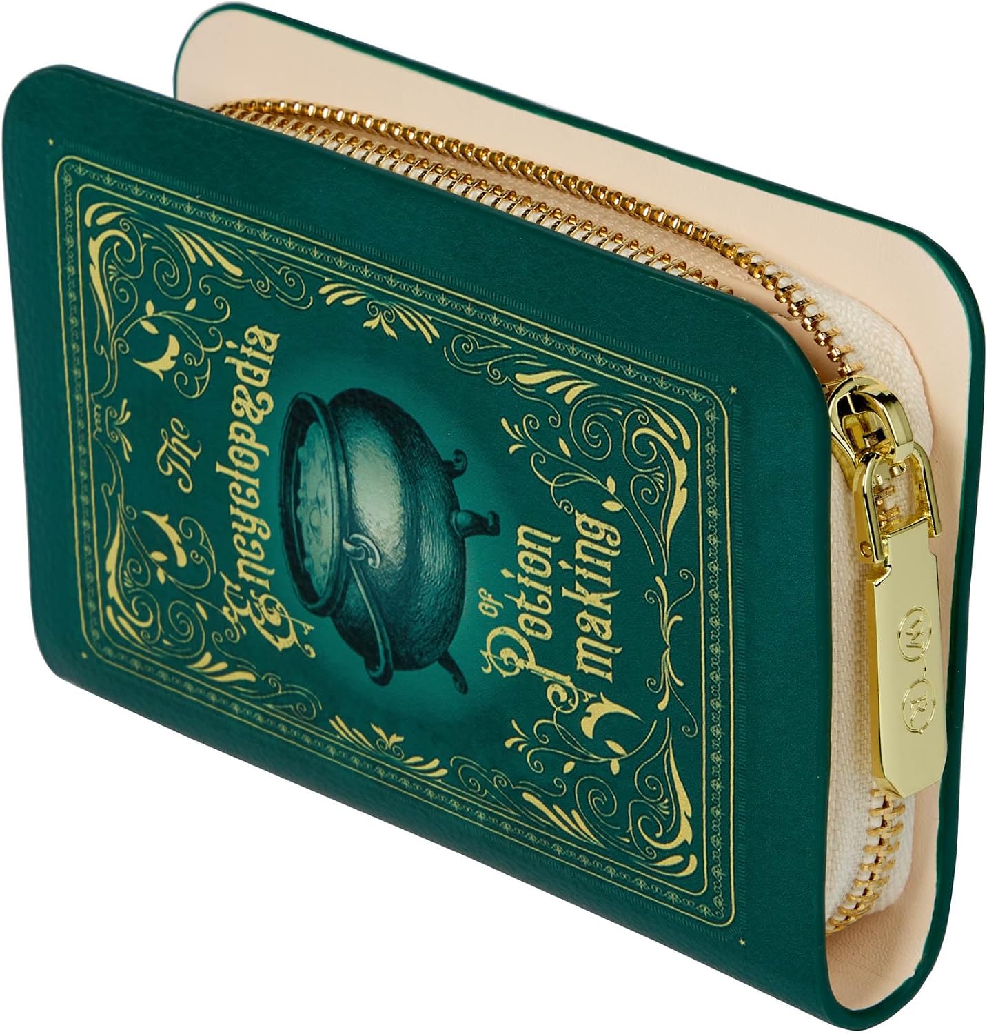 HOTWell Read Company Unisex Faux Leather Wallet Purse, The Encyclopedia of Potion Making, Dark Green, Lightweight, Zip-Around Closure