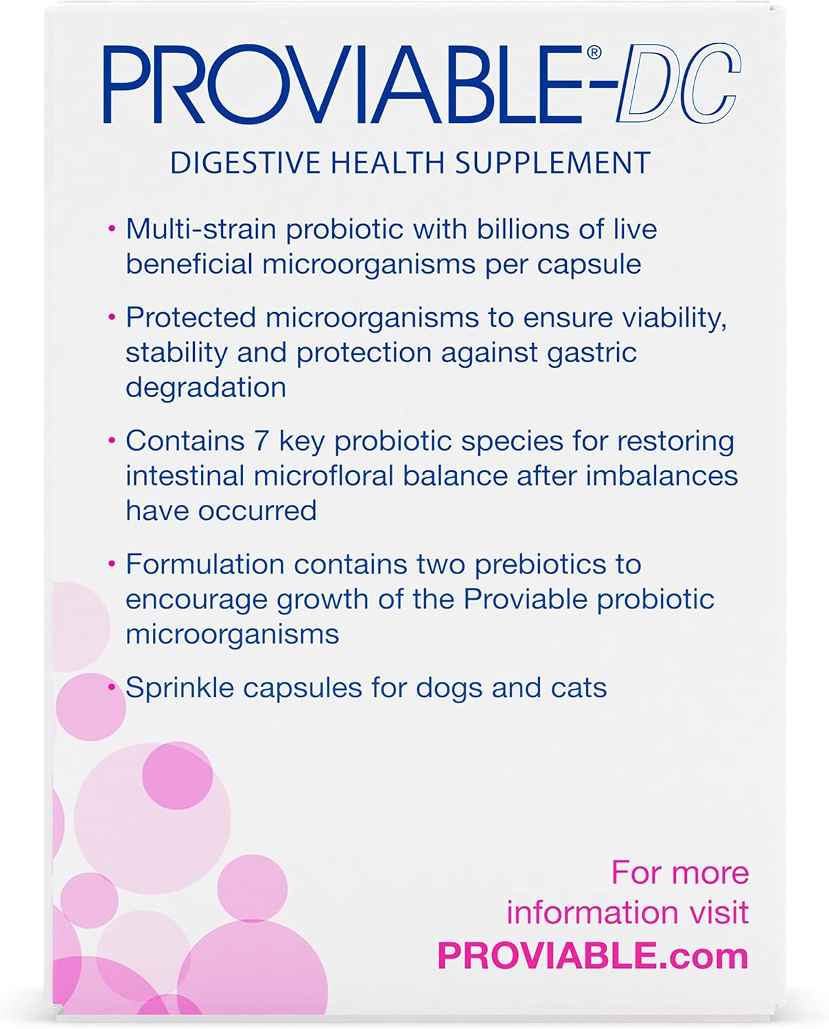 HOTNutramax Proviable Probiotics for Dogs and Cats, Daily Digestive Health Supplement with Multiple Strains of Bacteria, Cat and Dog Probiotics Plus Prebiotics, 30 Capsules