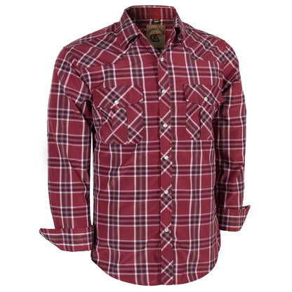 HOTCOEVALS CLUB Men's Western Pearl Snap Button Up Casual Cowboy Long Sleeve Two Pockets Work Shirts