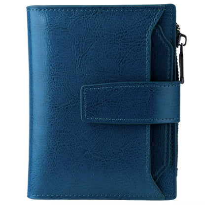 HOTBveyzi Small Leather Wallet for Women, RFID Bifold with ID Window | Holds 11 cards, a pull-out ID sleeve, zippered coin pocket & bill slot — fits crossbody bags and keeps everything organized
