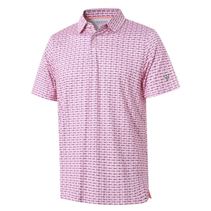 HOTGolf Shirts for Men Dry Fit Short Sleeve Print Performance Moisture Wicking Polo Shirt