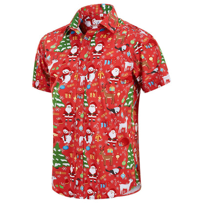 HOTEUOW Men's Hawaiian Shirt Short Sleeve Printed Button Down Beach Shirts