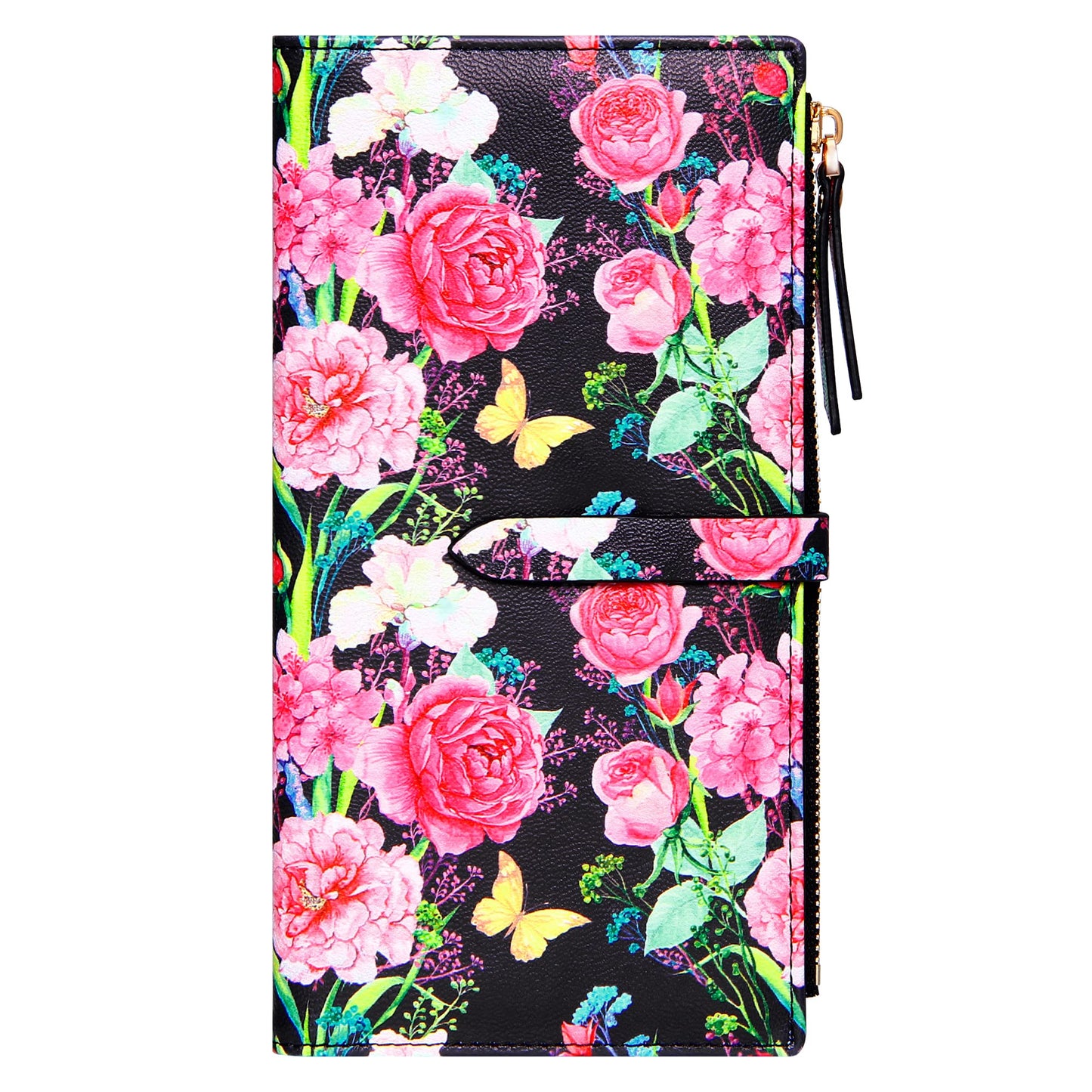 HOTBadiya Ultra Slim Wallet Credit Card Holder Thin Bifold Clutch Wallets with Zipper Pocket for Women