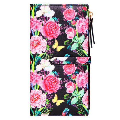 HOTBadiya Ultra Slim Wallet Credit Card Holder Thin Bifold Clutch Wallets with Zipper Pocket for Women