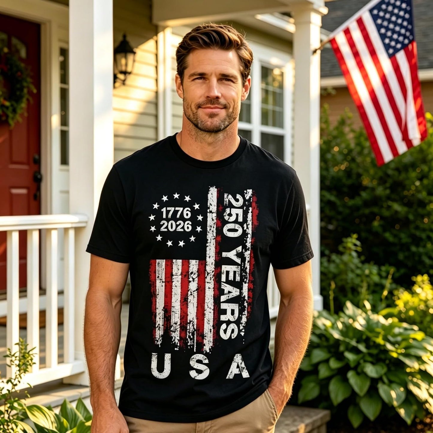 HOT250 Anniversary USA Shirts: 1776-2026 250th Birthday Patriotic American Flag T-Shirt 4th of July Shirt