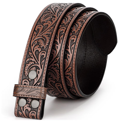 HOTBELTROAD Western Leather Belt Strap for Men Women Cowboy Cowgirl Leather Mens Belts for Jeans Birthday Christmas Belt Gifts