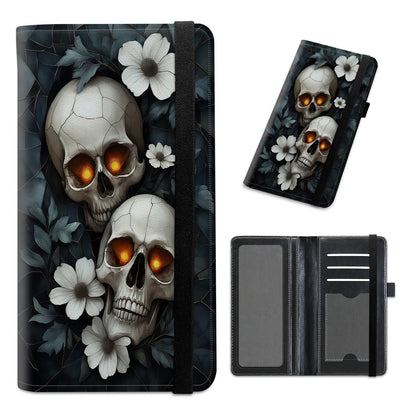 HOTCheckbook Cover for Personal Checkbook Leather Check Book Covers for Women Men with RFID Blocking Multi Card Slots Lightweight Compact Wallet, Retro Music Note
