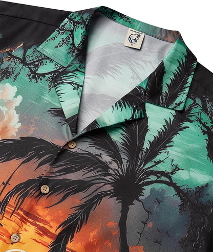 HOTHardaddy Men's Hawaiian Shirt Short Sleeves Coconut Printed Button Down Summer Beach Casual Shirts