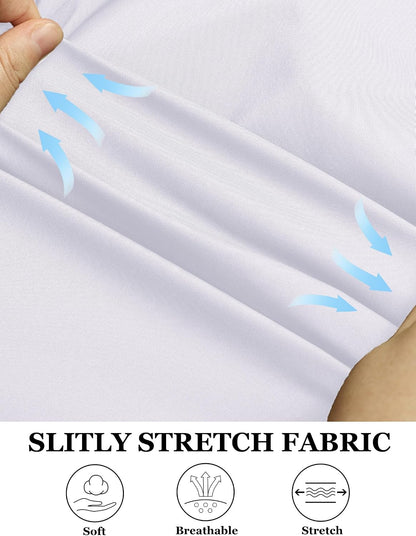 HOTCOOFANDY Muscle Fit Dress Shirts for Men Banded Collar Casual Button Down Shirts