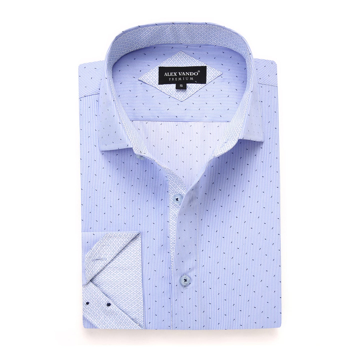 HOTAlex Vando Mens Printed Dress Shirts Regular Fit Casual Button Down Shirt | Wrinkle resistant, Machine washable, Contrast on inner collar & cuff, True-to-size cut, Business & Daily, Easy outfit pairing