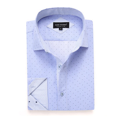 HOTAlex Vando Mens Printed Dress Shirts Regular Fit Casual Button Down Shirt | Wrinkle resistant, Machine washable, Contrast on inner collar & cuff, True-to-size cut, Business & Daily, Easy outfit pairing