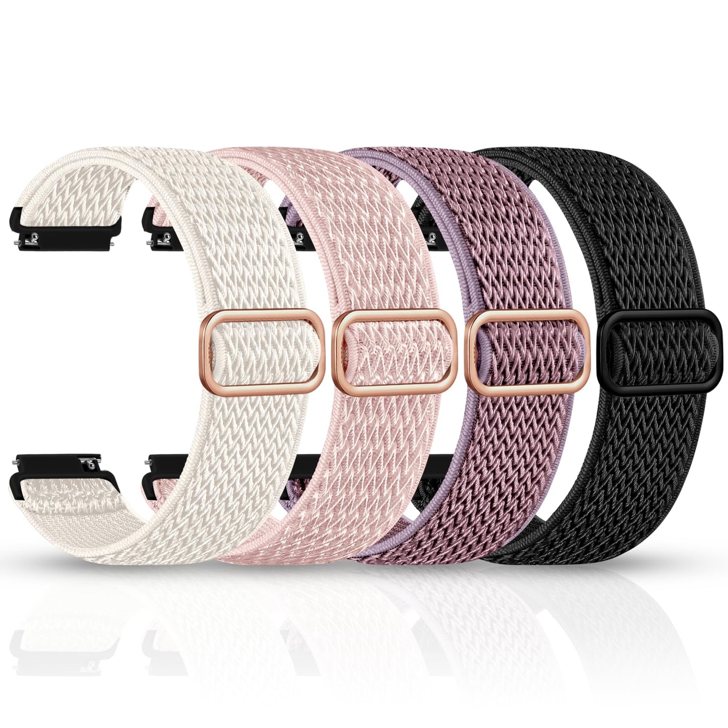 HOTEasuny 4 Pack Elastic 22mm 20mm 18mm Watch Band Compatible with Garmin Vivoactive 5/6 Watch Bands, Venu 3/4, Sport Quick Release Replacement Strap for Venu 3S/2S, Forerunner 165/265/255/55 Men Women