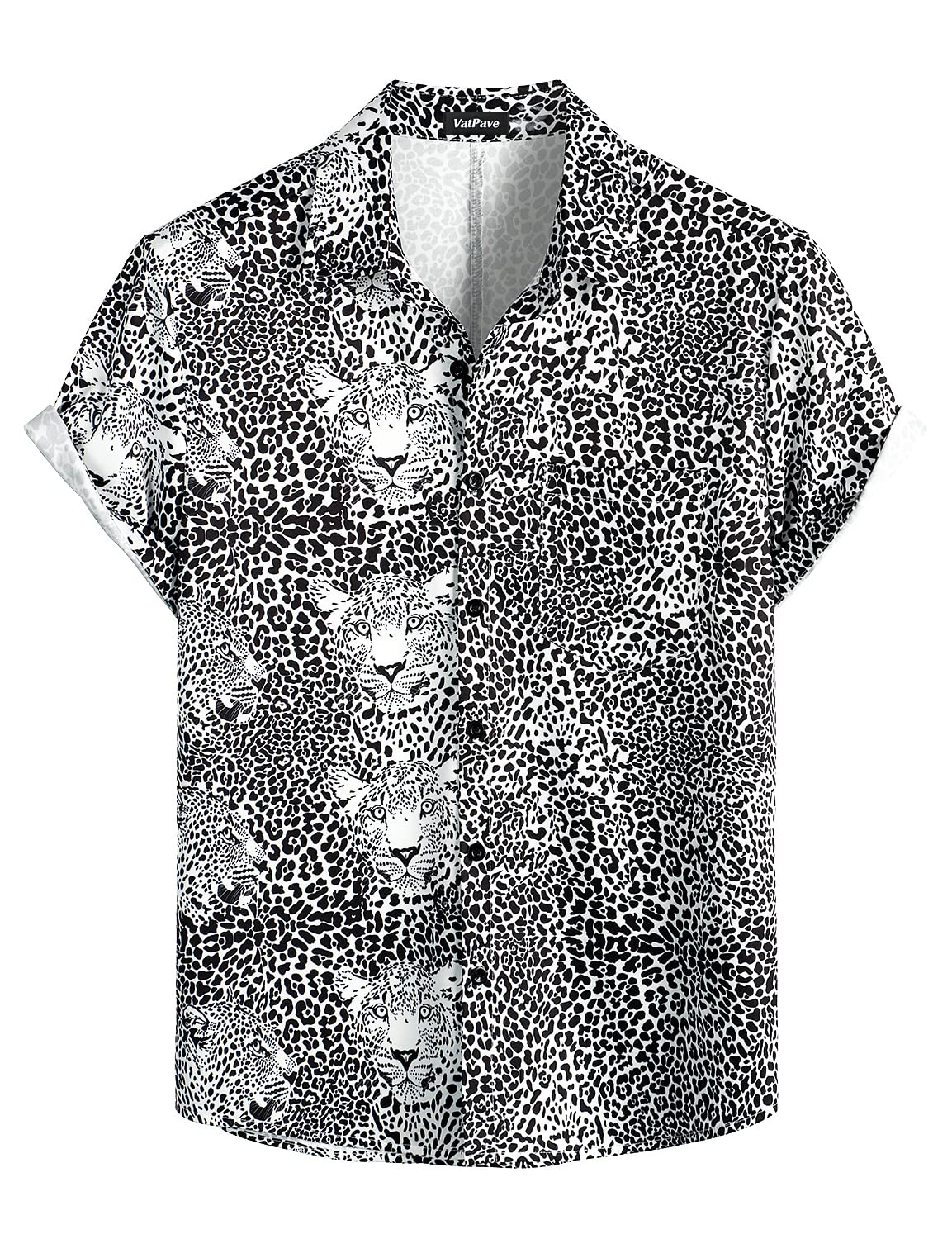 HOTVATPAVE Mens Hawaiian Flamingo Shirt Casual Tropical Summer Beach Shirts | Animal Print, Button Down Short Sleeve, Stylish, Untucked, Vacation, Floral, Cruise, Date, Party, Rave, Concert, Pocket