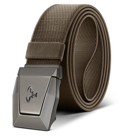 HOTBULLIANT Stretch Tactical Web Belt For Men-Trimmable 1.5"-Adjustable Fit | Smooth Sliding | Adjustable for Precise Fit | Tailored Size | Rugged Nylon for Heavy Duty, Hiking, Hunting