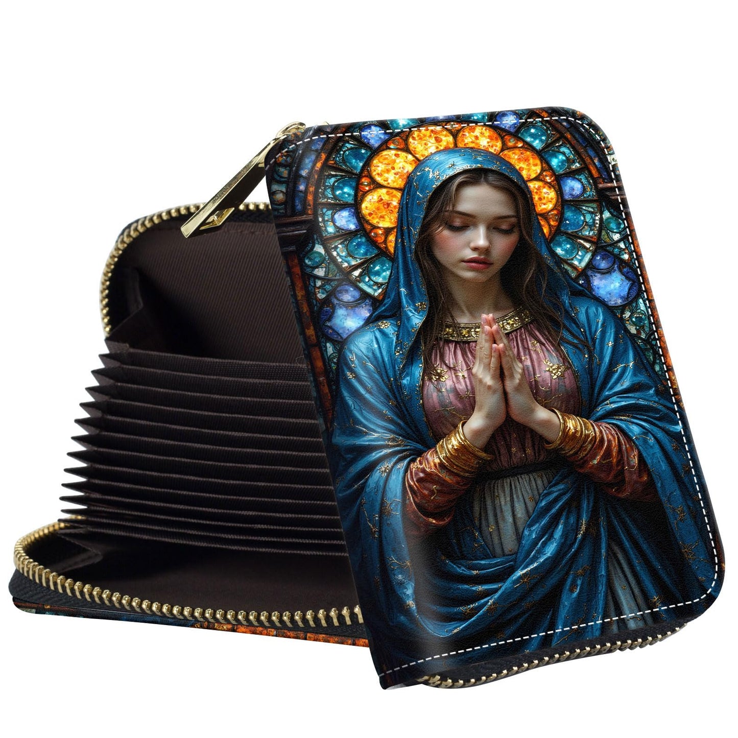 HOTSlim Zipper Card Wallet for Women — RFID Blocking Mini Wallet, PU Leather Small Credit Card Holder & Coin Pocket, Travel-Friendly Card Organizer, Crow & Rose