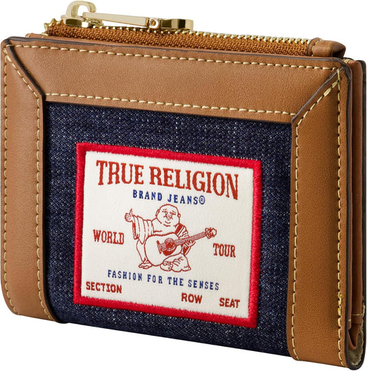 HOTTrue Religion Women's Mini Wallet, Dark Denim, One Size | Compact profile with multiple card slots for everyday carry.