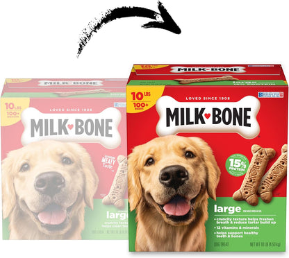 HOTMilk-Bone Crunchy Large Dog Treats, 10 Lb. Box, Original Beef Flavor