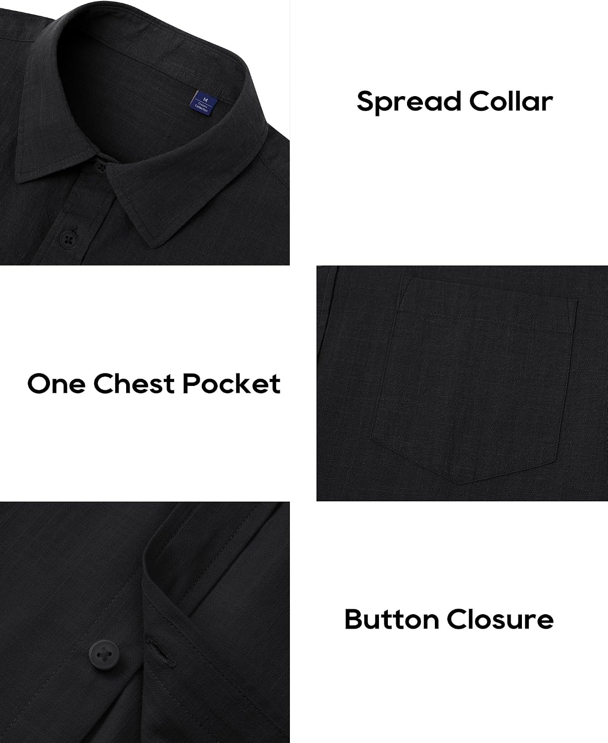 HOTAlimens & Gentle Mens Cotton Linen Textured Shirt Long Sleeve Button Down Shirts Casual Summer Beach Wedding Tops with Pocket