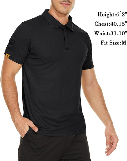 HOTV VALANCH Mens Polo Shirts Short Sleeve Moisture Wicking Golf Polo Athletic Collared Shirt Tennis T-Shirt Tops