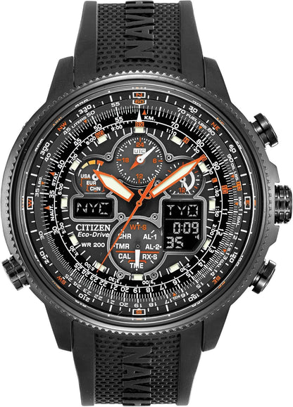 HOTCitizen Men's Promaster Navihawk A-T Eco-Drive Pilot Watch, Atomic Timekeeping, Chronograph