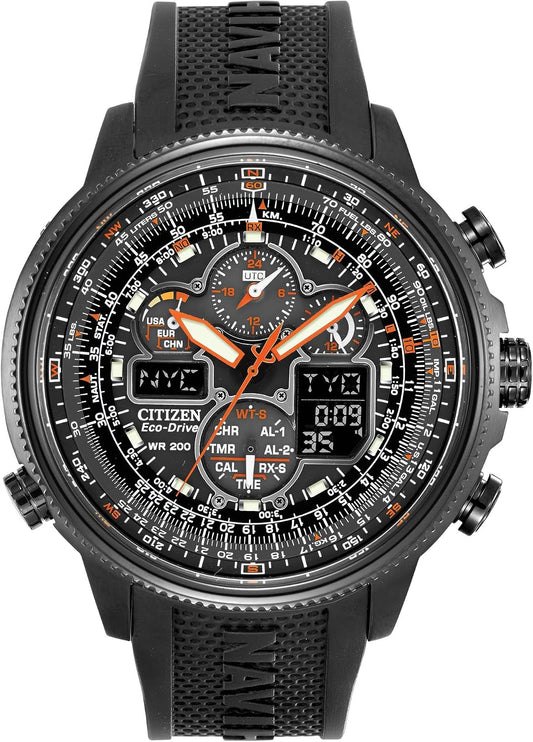 HOTCitizen Men's Promaster Navihawk A-T Eco-Drive Pilot Watch, Atomic Timekeeping, Chronograph