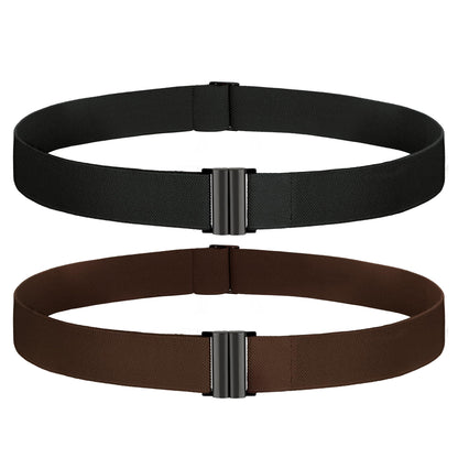 HOTTOURZOO No Show Invisible Belt for Women/Men Elastic Web Strap Waist Stretch Belt with Flat Buckle for Jeans Pants Dresses