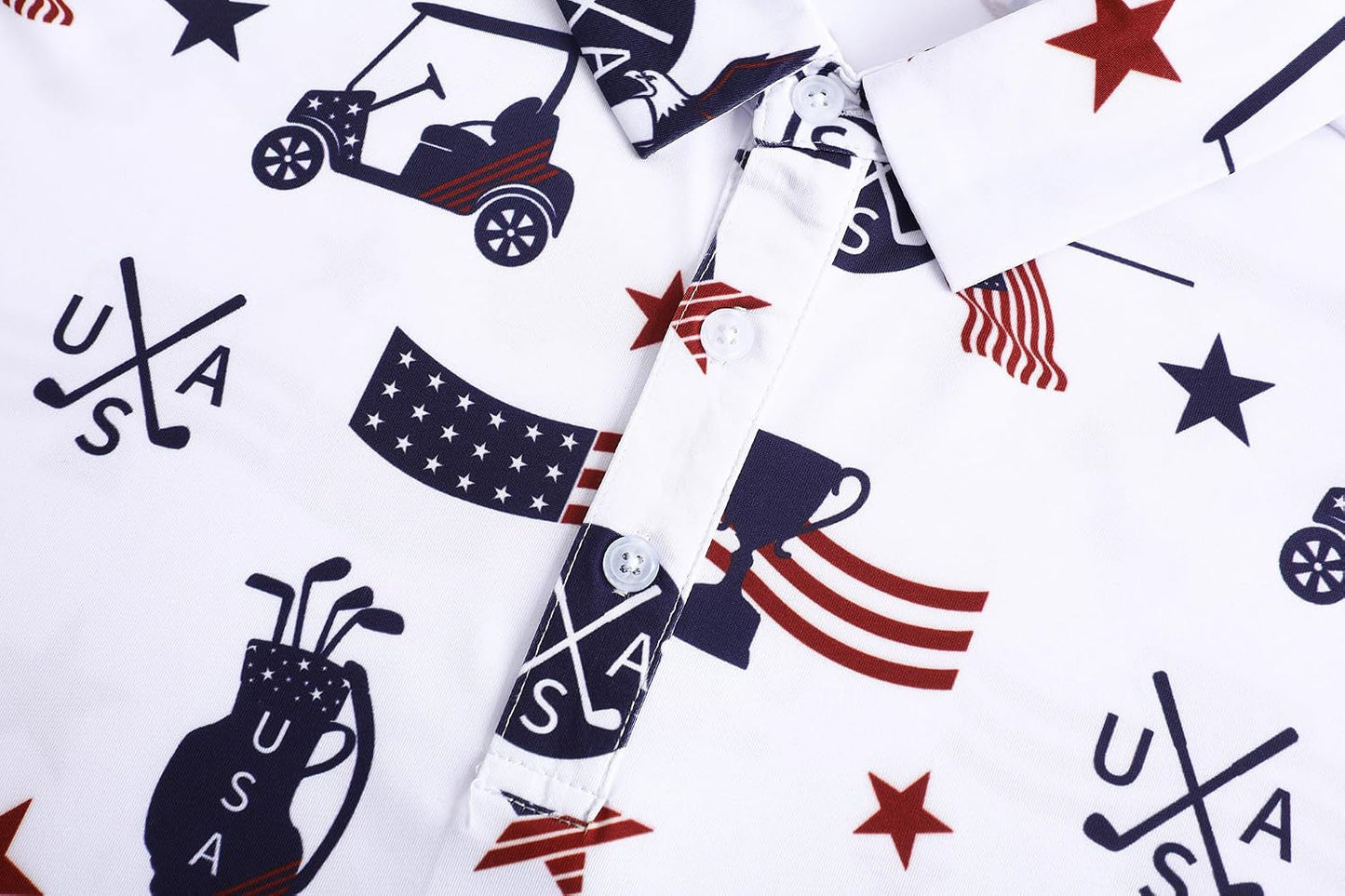 HOTMens Golf Polo Shirts Short Sleeve Performance Moisture Wicking Dry Fit Casual Print Funny Golf Polo Shirts for Men