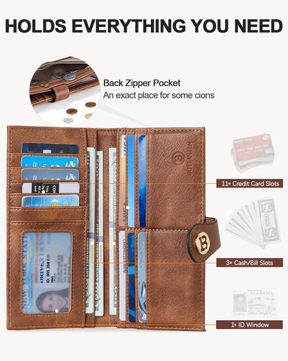 HOTBOSTANTEN Crossbody Bag for Women ＆ Wallet for Women Leather RFID Blocking Card Holder