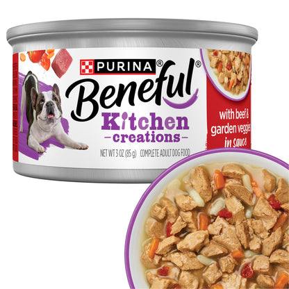 HOTPurina Beneful Kitchen Creations With Beef, Chicken, or Lamb Wet Dog Food Variety Pack - (Pack of 30) 3 oz. Cans
