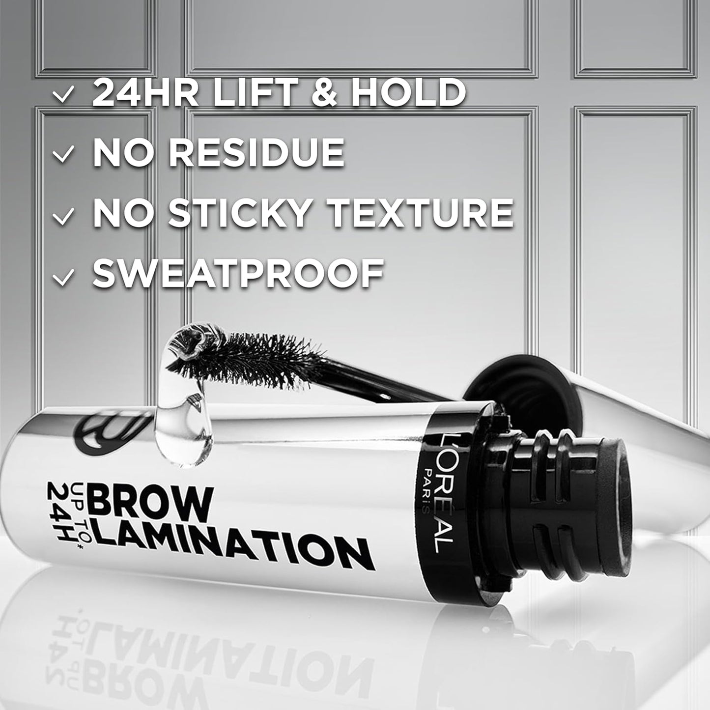 HOTL'Oreal Paris Infallible Up To 24H Wear Brow Lamination, Water-Resistant Longwear Eyebrow Gel Make Up, Clear/Transparent, 0.16 Fl Oz